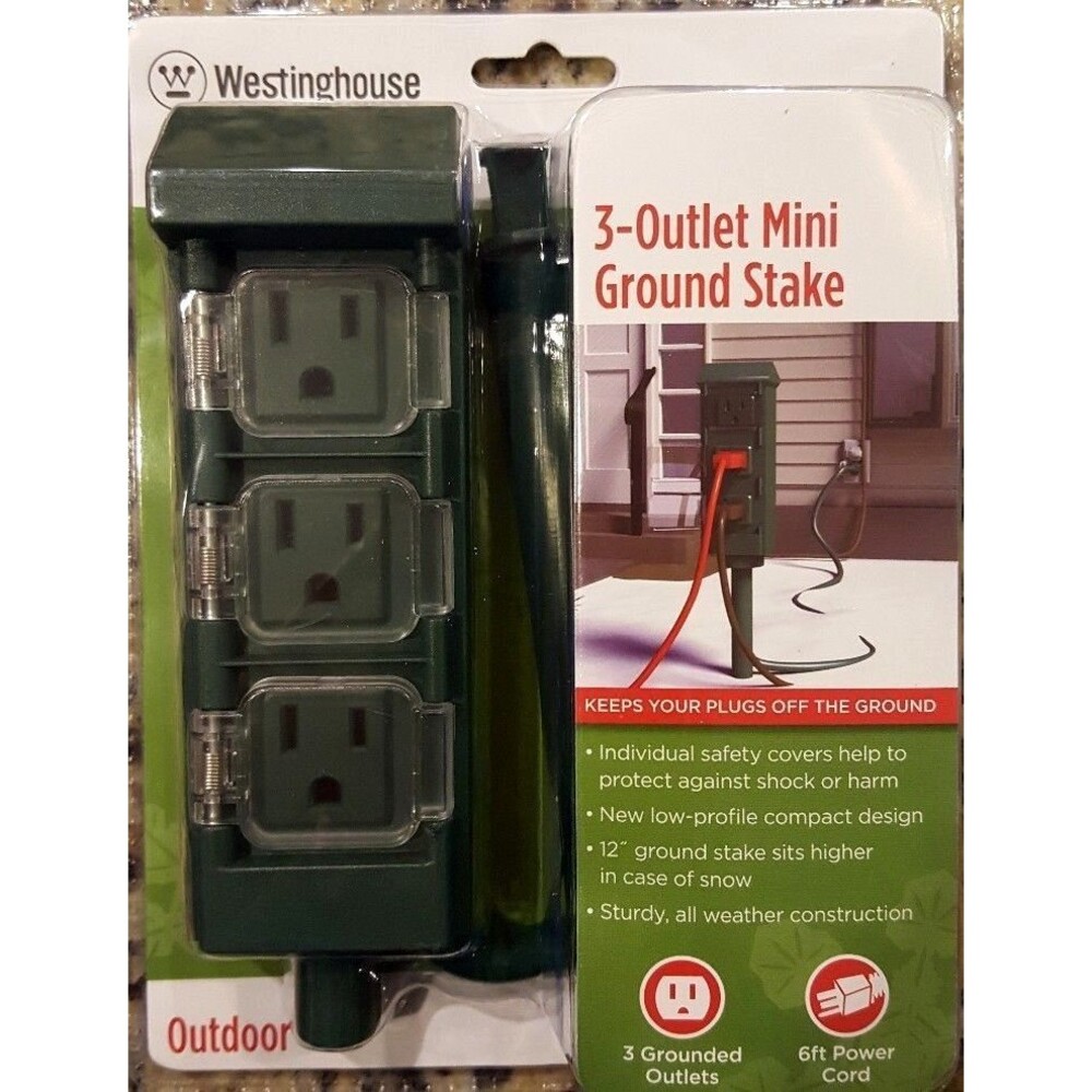 Westinghouse 3-Outlet Mini Ground Stake with Individual Outlet Covers 6' DR-1248